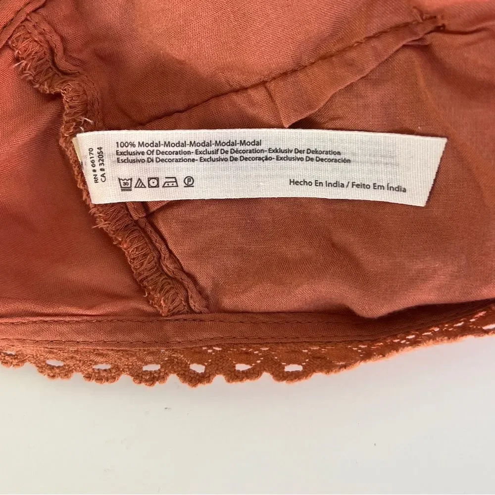 NWT Free People ‘Cassandra’ Embroidered Eyelet Peach Crop Top